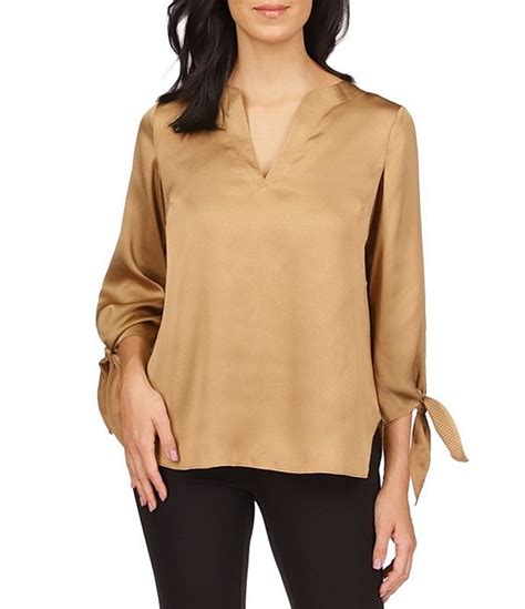 michael kors v neck 3 4 sleeve back zipper|Michael Kors Tops for Women .